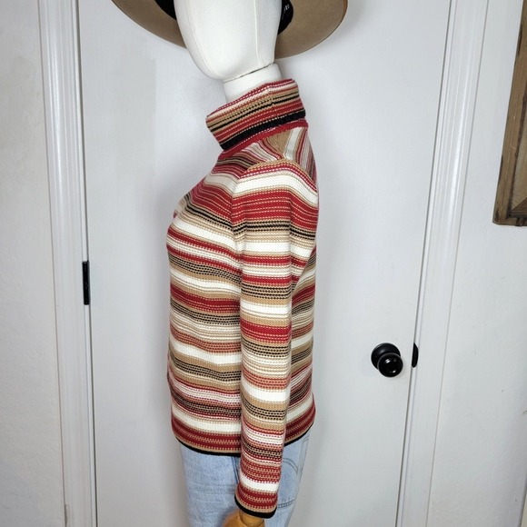 Vintage Talbots Petites Striped Turtleneck Sweater Small Fall Retro Y2K Fall - Picture 6 of 9